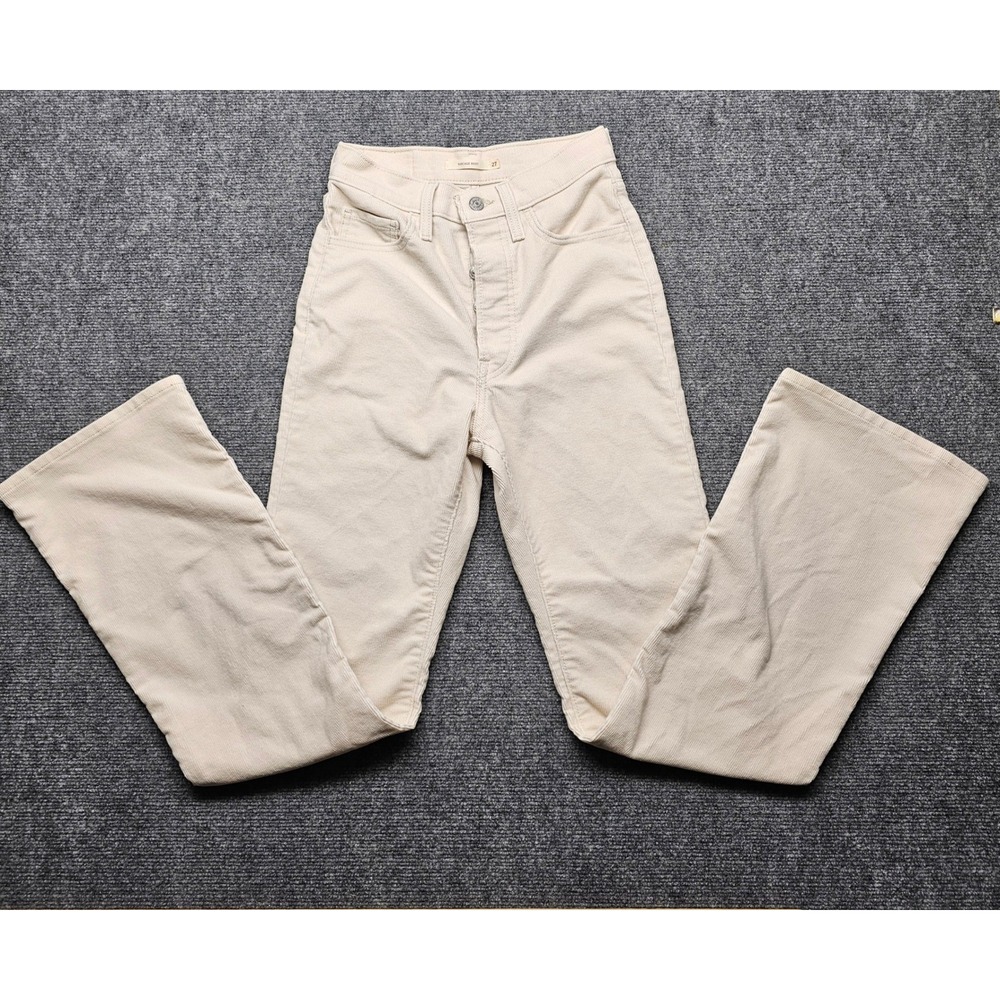 Levis Ribcage Boot Corduroy Pants Cream Off White High Rise W27 L33 36934-0018